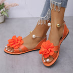 Sandalias Planas Flor & Perla