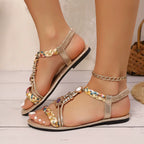 Sandalias Planas Sienna con Charm