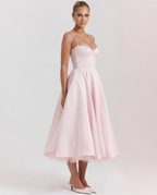 Dalia • Vestido Midi de Tul con Corsé Estructurado
