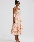 Alberta • Vestido Midi Floral Entallado