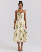 Alberta • Vestido Midi Floral Entallado