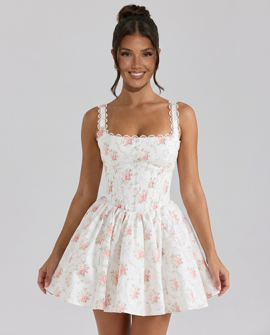 Élise • Vestido Corto Corsé Floral