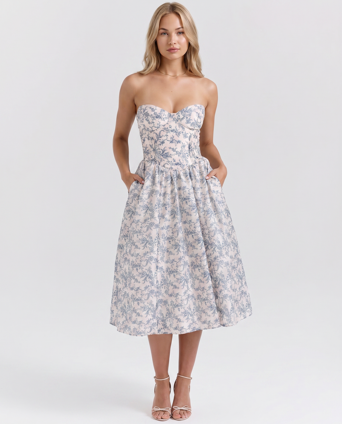 Amélie • Vestido Midi Jardin Bleu