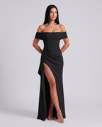 Miriam • Vestido Maxi Off Shoulder con Abertura