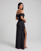 Miriam • Vestido Maxi Off Shoulder con Abertura