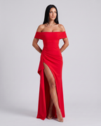 Miriam • Vestido Maxi Off Shoulder con Abertura