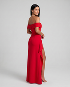 Miriam • Vestido Maxi Off Shoulder con Abertura