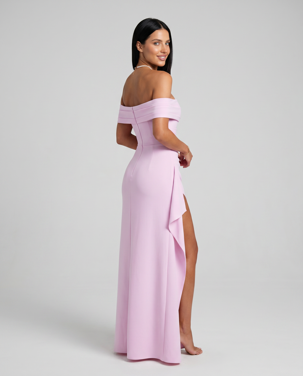Miriam • Vestido Maxi Off Shoulder con Abertura