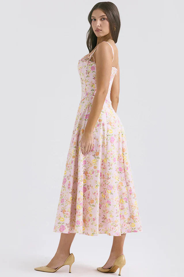 Amara • Vestido Midi Jardin Sculpt