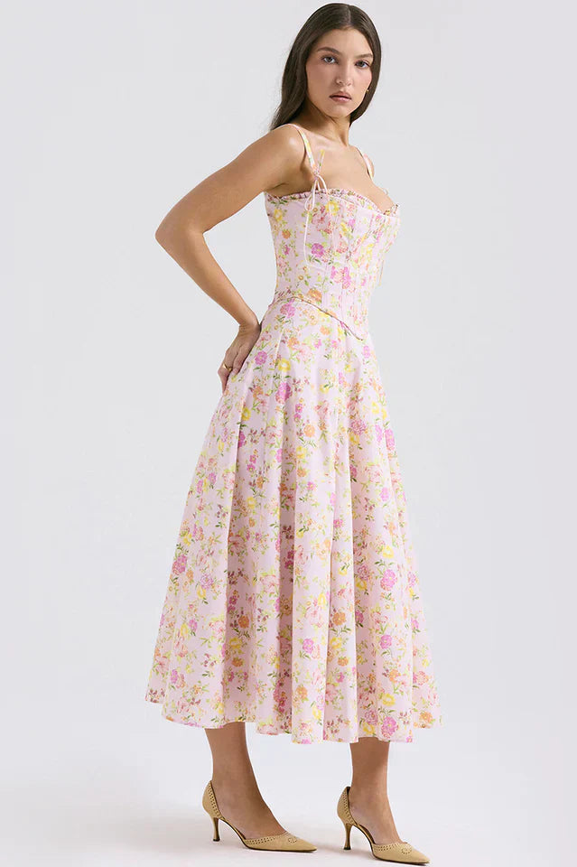 Amara • Vestido Midi Jardin Sculpt