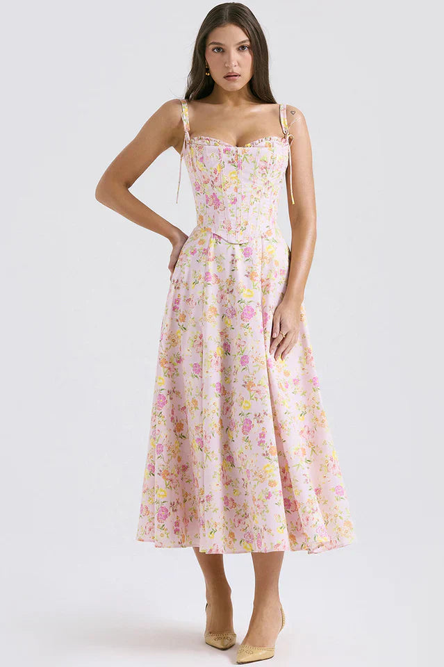 Amara • Vestido Midi Jardin Sculpt