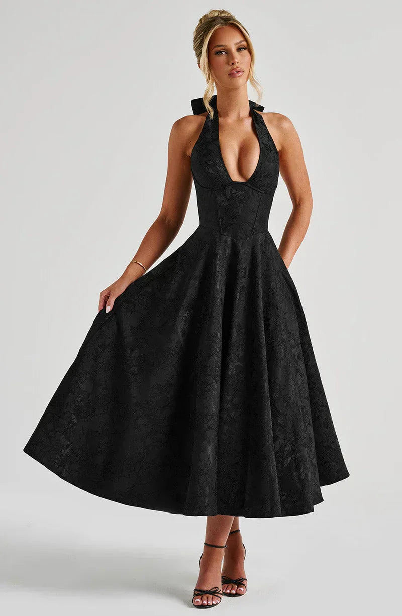 Rosalie • Vestido Halter Jacquard
