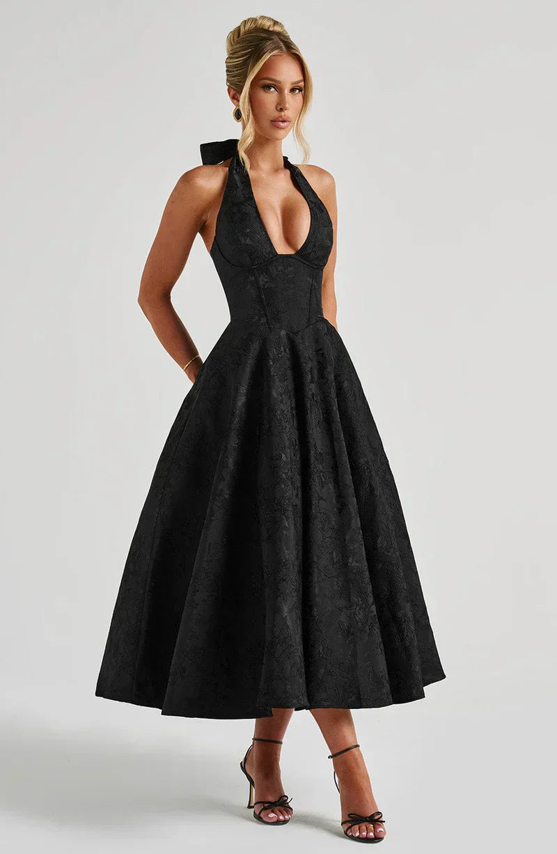 Rosalie • Vestido Halter Jacquard