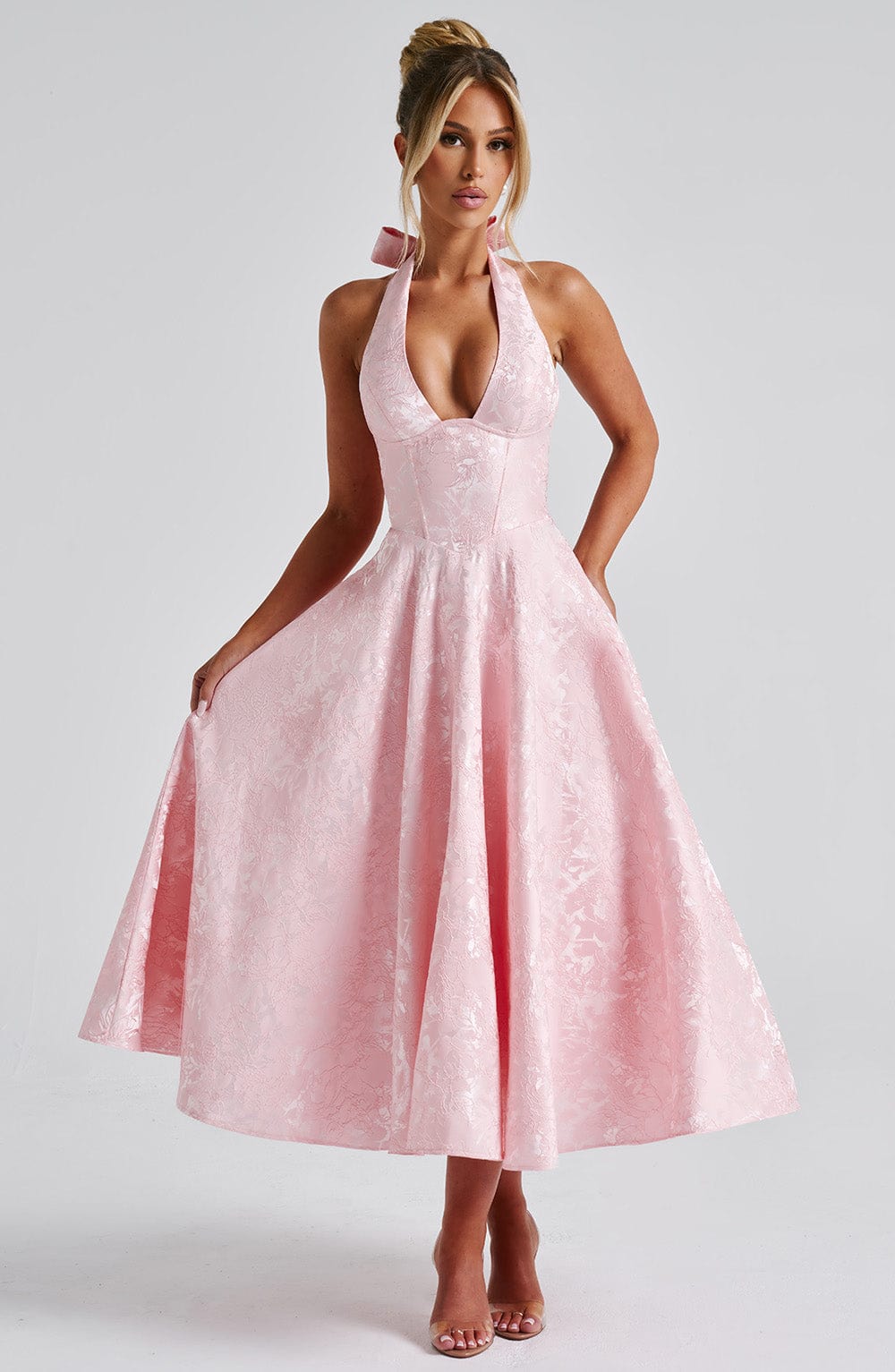 Rosalie • Vestido Halter Jacquard