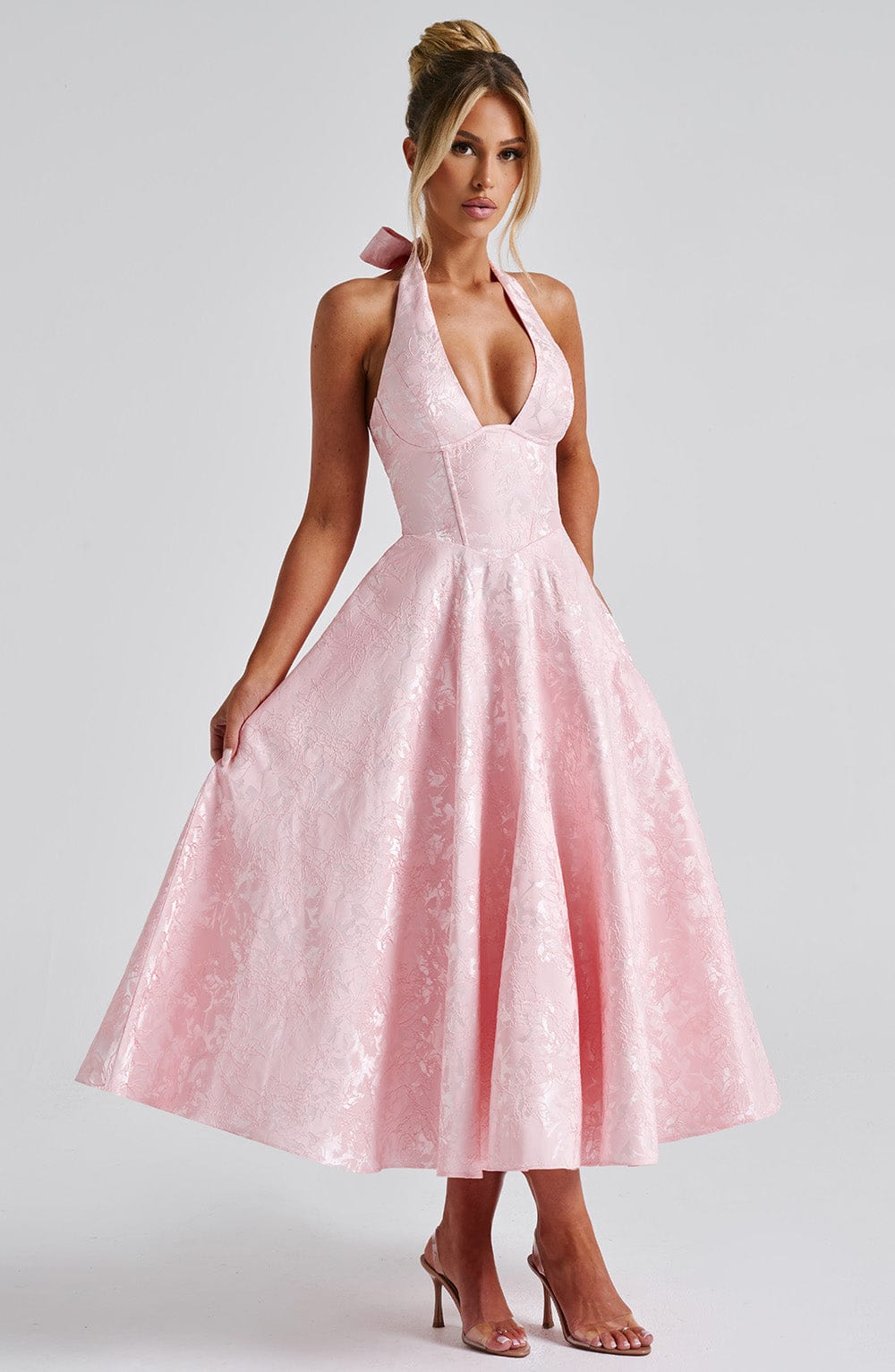 Rosalie • Vestido Halter Jacquard