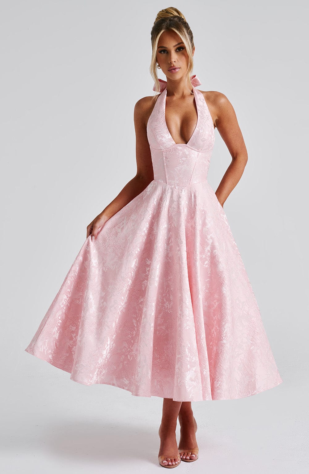 Rosalie • Vestido Halter Jacquard