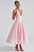 Rosalie • Vestido Halter Jacquard