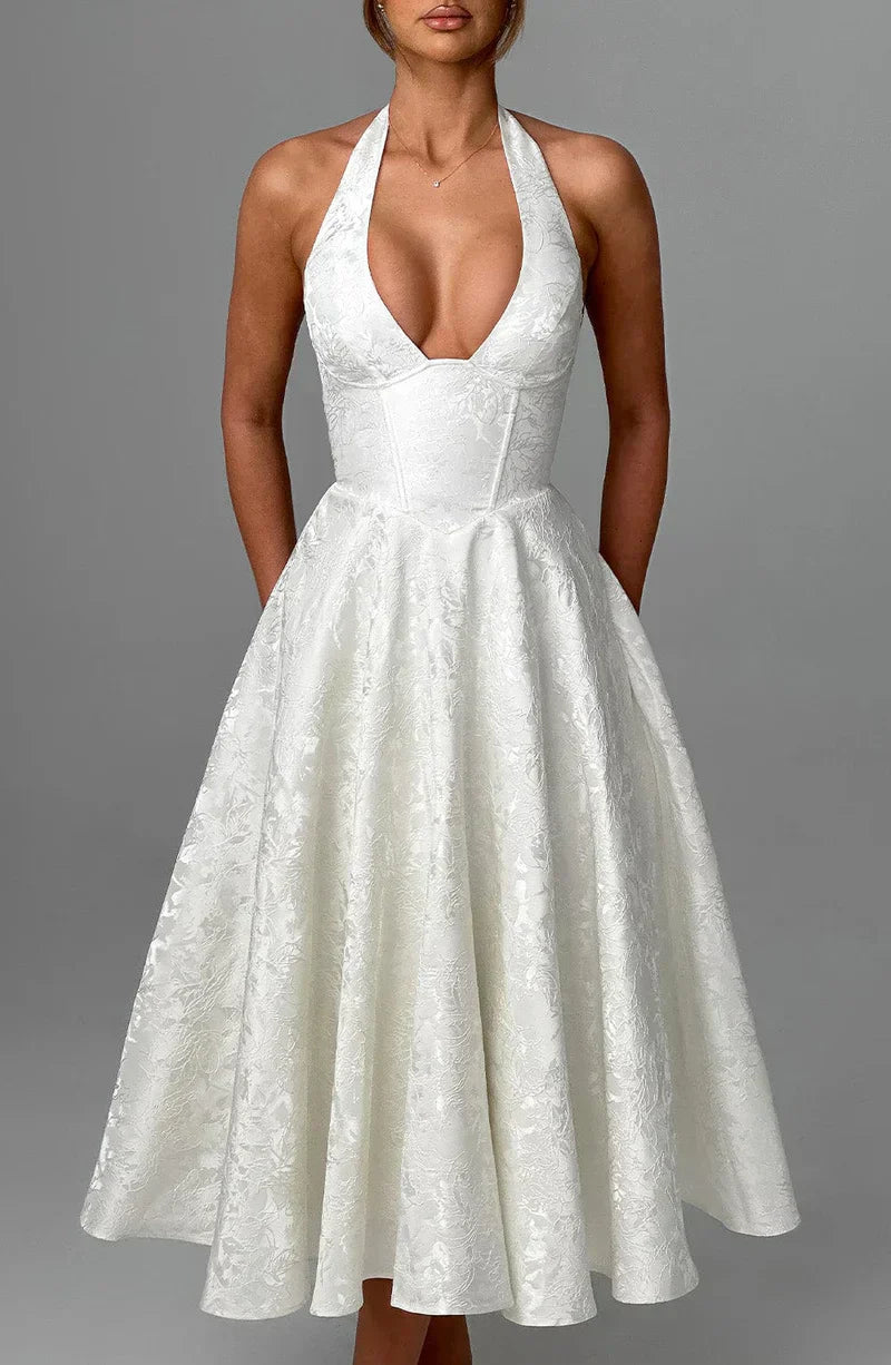 Rosalie • Vestido Halter Jacquard