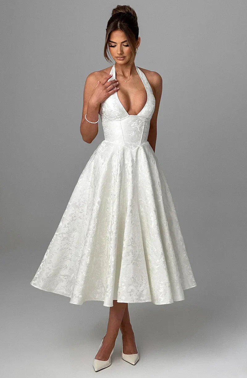 Rosalie • Vestido Halter Jacquard