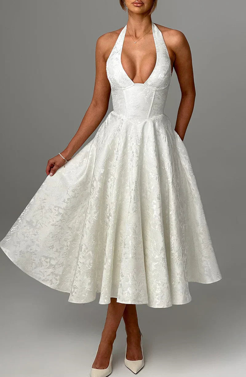 Rosalie • Vestido Halter Jacquard