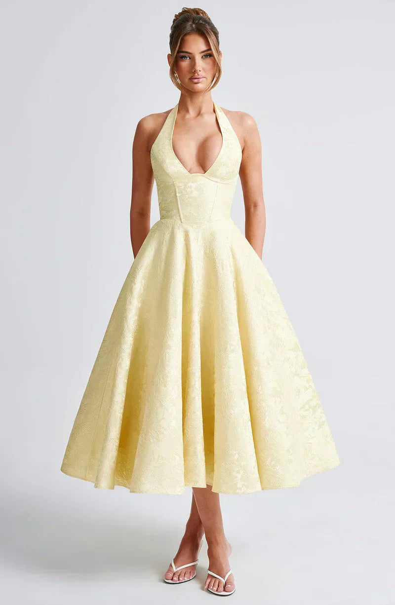 Rosalie • Vestido Halter Jacquard