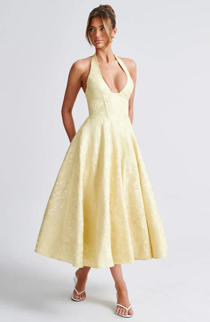 Rosalie • Vestido Halter Jacquard