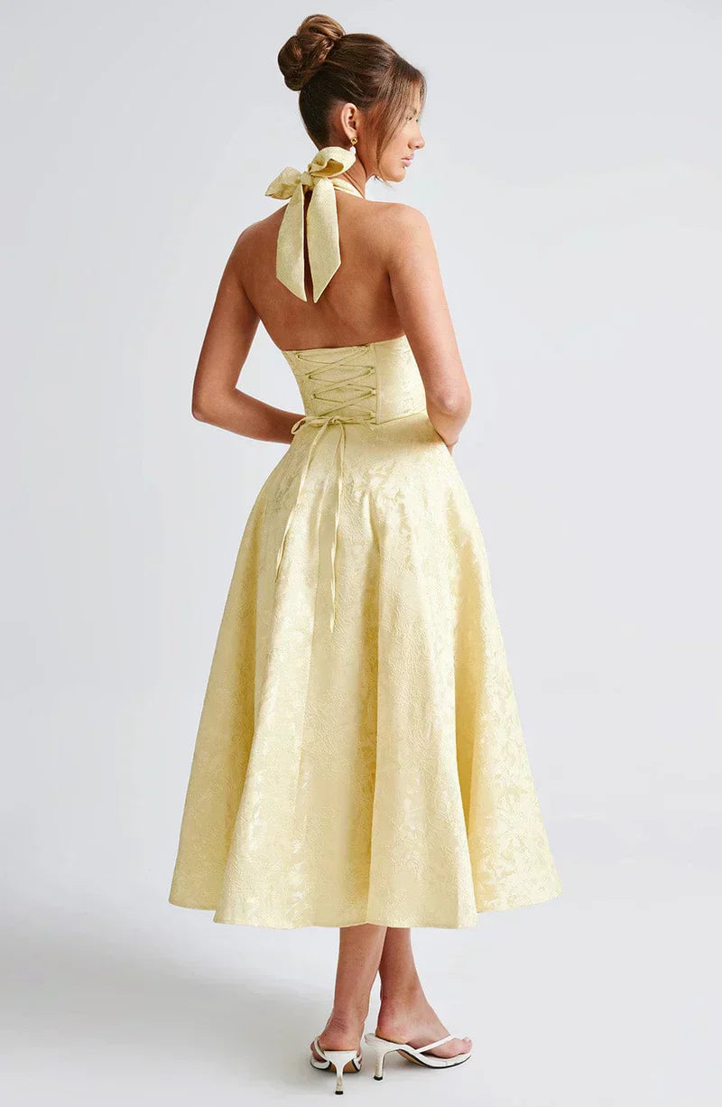Rosalie • Vestido Halter Jacquard