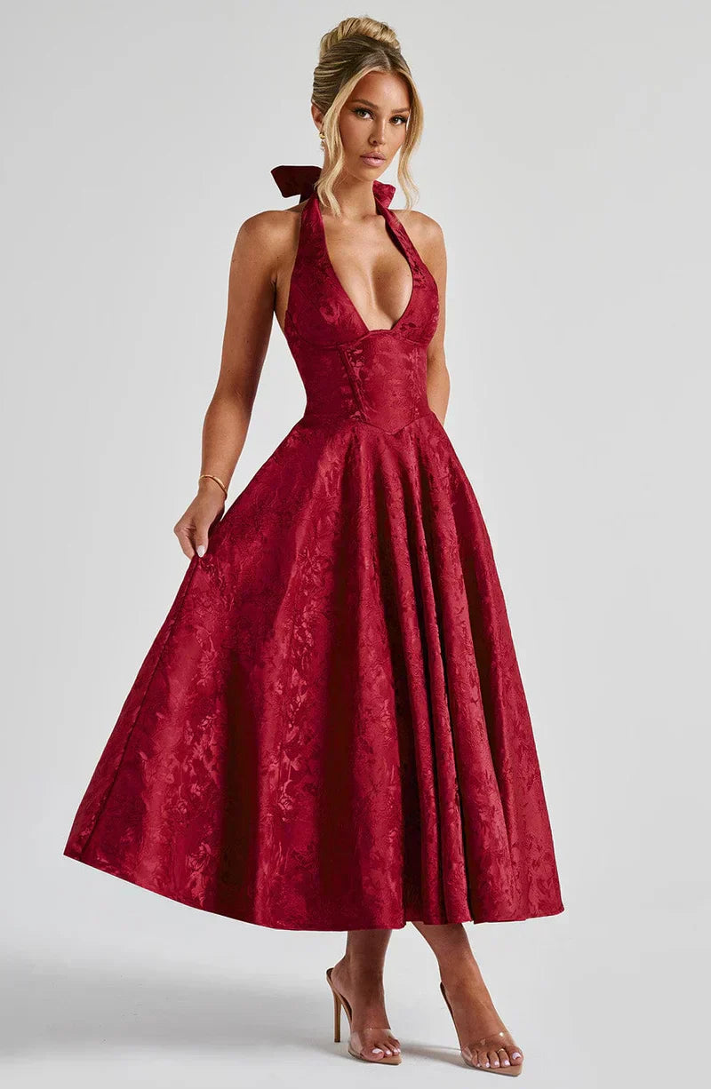 Rosalie • Vestido Halter Jacquard
