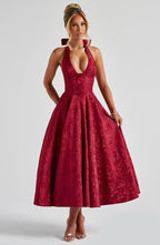 Rosalie • Vestido Halter Jacquard
