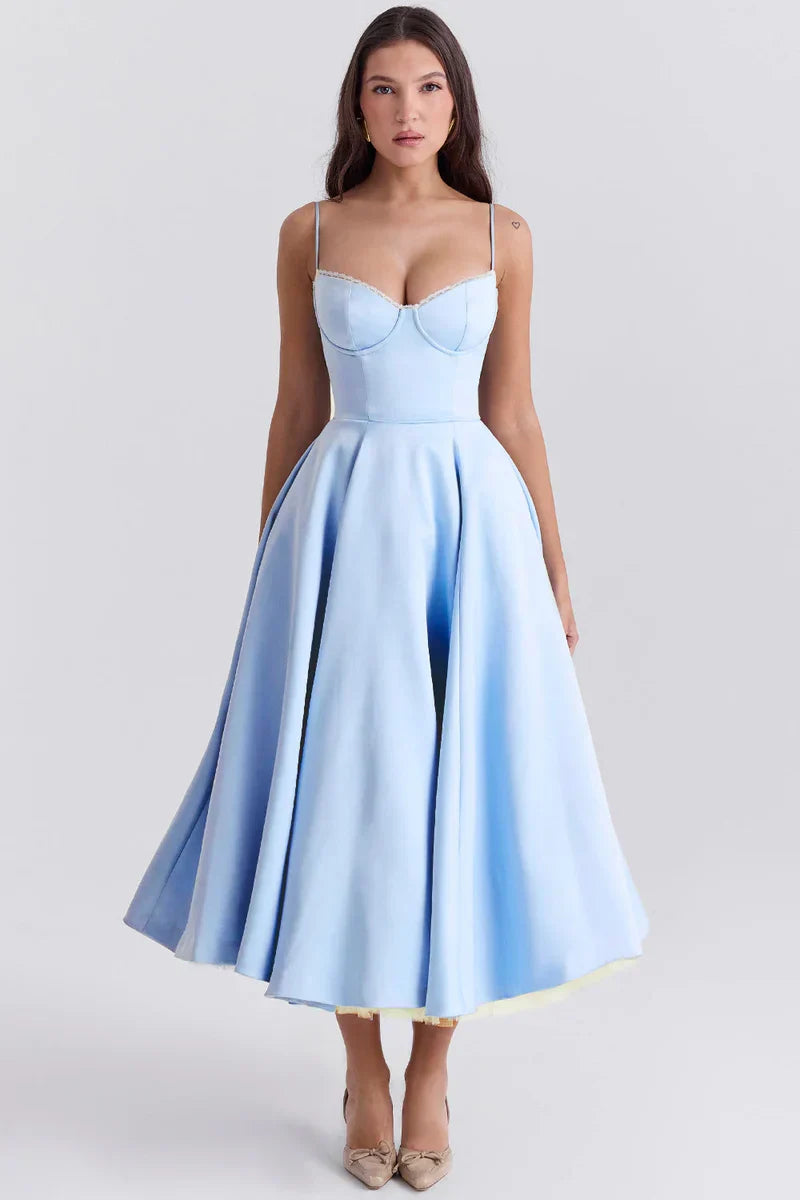 Dalia • Vestido Midi de Tul con Corsé Estructurado