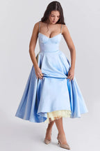 Dalia • Vestido Midi de Tul con Corsé Estructurado