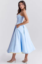 Dalia • Vestido Midi de Tul con Corsé Estructurado