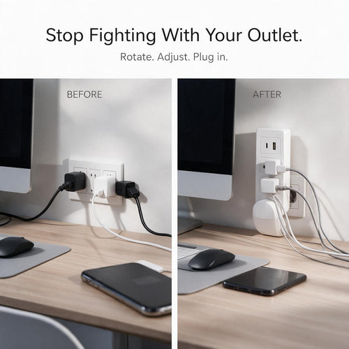 180° Rotating Plug Adapter More Space, Less Hassle